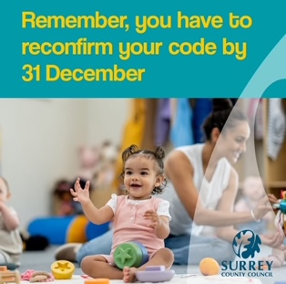 Remember, you have to reconfirm your code by 31 December